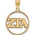 thumbnail image 1 of Ss/Gold Plated Sterling Silver With Gp Logoart Zeta Tau Alpha Medium Circle Pendant (25 X 18) Made In United States gp011zta, 1 of 5