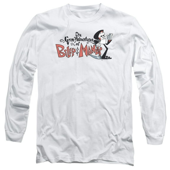 Billy & Mandy Logo Long Sleeve Adult 18/1 T-Shirt White