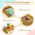 thumbnail image 4 of UBesGoo 3-in-1 Child Outdoor Convertible Activity Sand & Water Picnic Table w/ Umbrella, Kids Picnic Water Sand Table w/ Play Boxes, Natural, 4 of 9