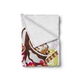 thumbnail image 2 of Ice Cream Soft Flannel Fleece Blanket, Mixed Yummy Desserts with Exotic Flowers and Flavors Summer Taste Tropical Theme, Cozy Plush for Indoor and Outdoor Use, 50" x 70", Multicolor, by Ambesonne, 2 of 6