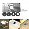 thumbnail image 3 of TFixol Plaque d'Insertion de Table de Routeur Multifonctionnelle Bancs de Menuiserie Routeur en Aluminium pour Bois Modèles de Taille-Bordures Machine de Gravure avec 4 Anneaux Outils, 3 of 3