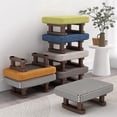 thumbnail image 3 of Modern Multifunctional Wood Ottoman, Small Velvet Fabric Footrest with Non-Skid Legs, Rectangular Stool for Couch, Desk, Office, and Living Room (Navy), 3 of 9
