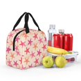 thumbnail image 4 of Yiaed Starfish Print Insulated Lunch Bag Reusable Cute Tote Lunch Box, Leakproof Cooler Lunch Bags for Work Office Travel School Picnic, 4 of 5
