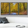thumbnail image 2 of wall26 Framed Canvas Print Wall Art Set Autumn Fall Tree Forest Country Road Nature Wilderness Photography Realism Decorative Landscape Colorful for Living Room, Bedroom, Office - 24"x36"x3, 2 of 5