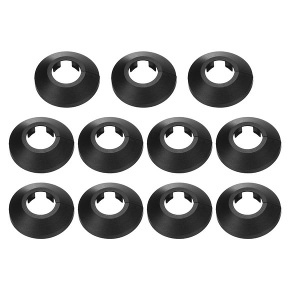 11PCS Pipe Cover Decor 1in/25mm Flange Pipe Cover Decor PP Plastic, Black