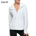 thumbnail image 2 of Ropa blanca con capucha y protección solar para mujer, ropa de protección solar de nailon para ciclismo al aire libre, chaqueta fina de verano upf50 + UV, 2 of 7