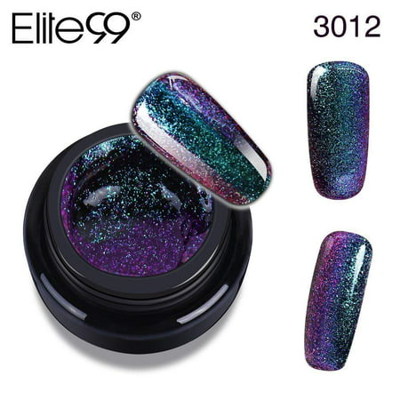Elite99 New Chameleon Colour Gel Nail Polish, 3D Glitter Starry Galaxy Holo LED UV Soak off 5ml Lacquer Colorful Nail Art DIY Amazing Color Changing Effect Varnish