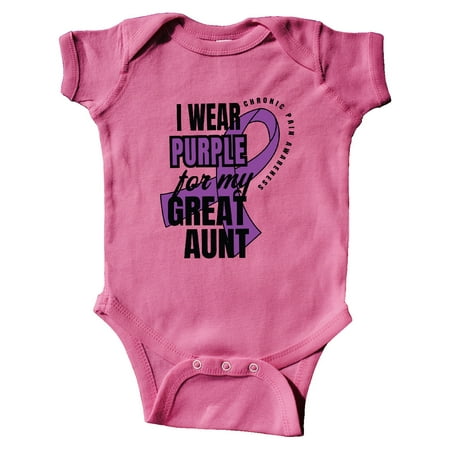 

Inktastic Chronic Pain I Wear Purple For My Great Aunt Gift Baby Boy or Baby Girl Bodysuit