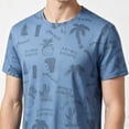 thumbnail image 4 of TKKCS Mens Graphic Crew Neck T-Shirt- Lightweight Daily Wear Tropical Print Breathable Summer Casual Short Sleeve Tees Blue Size 3XL, 4 of 5