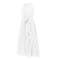 thumbnail image 4 of Vestido plisado sin mangas Vestido casual de mujer de color sólido Vestido maxi Traje diario FLhrweasw Nuevo, 4 of 9