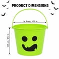 thumbnail image 3 of Halloween Limited！ Halloween Trick or Treat Bucket, Green Monster Face Plastic Candy Pail with Handle, Kids Halloween Candy Basket for Party Favors and Halloween Decorations, 3 of 5