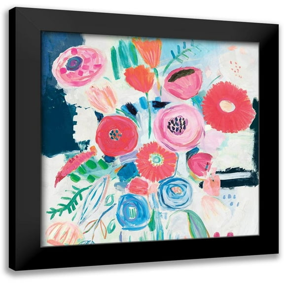 Zaman, Farida 12x12 Black Modern Framed Museum Art Print Titled - Fresh Florals II
