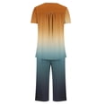 thumbnail image 4 of Tnhcen 2 Piece Women's Gradient Print Pajamas Sets Short Sleeve Top Capri Pants Pjs Sleepwear with Pockets Homewear S-3XL, 4 of 5