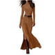 thumbnail image 3 of RKSTN Women's Fishtail Dress Plus Size Elegant Zipper Collar High Waist Irregular Party Tassel Splicing Zipper Dress Womens Casual Solid Slim Fits One Piece Bodysuit Long Fishtail Dresses, 3 of 9