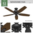 thumbnail image 2 of Ventilador de techo Hunter Newsome 53324 52 pulgadas negro mate, 2 of 9