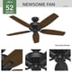 thumbnail image 2 of Ventilador de techo Hunter Newsome 53324 52 pulgadas negro mate, 2 of 9