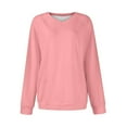 thumbnail image 4 of Womens Oversized V Neck Sweatshirts Plus Size Long Sleeve Pullover Preppy Sweatshirt Cozy Soft Cotton Sweatshirts Pink XL, 4 of 5