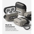 thumbnail image 6 of Ringke Silicone Case Compatible with AirPods 3 Case Cover, Cooler Design Compatible with AirPods 3rd Generation Case, Premium Protective Cover with Keychain Carabiner - Ice Box Warm Gray, 6 of 11