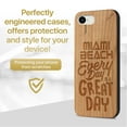 thumbnail image 2 of Case Yard Wooden Case Outside Soft TPU Silicone Slim Fit Shockproof Wood Protective Phone Cover for Girls Boys Men and Women Supports Wireless Charging Miami Beach Great Day Design case for iPhone-SE, 2 of 7