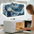 thumbnail image 2 of Whosucclay Blue Marble Print Microwave Dust Cover Tear Resistant Protective Oven Cover Scratch Resistant Easy to Clean Home Decoration Accessories 20.9" x 15.7" x 12.4"inches-L, 2 of 7