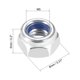 thumbnail image 2 of Tuercas de bloqueo hexagonales con inserto de nylon M5 x 0.8mm, acero al carbono galvanizado blanco 50pcs, 2 of 5