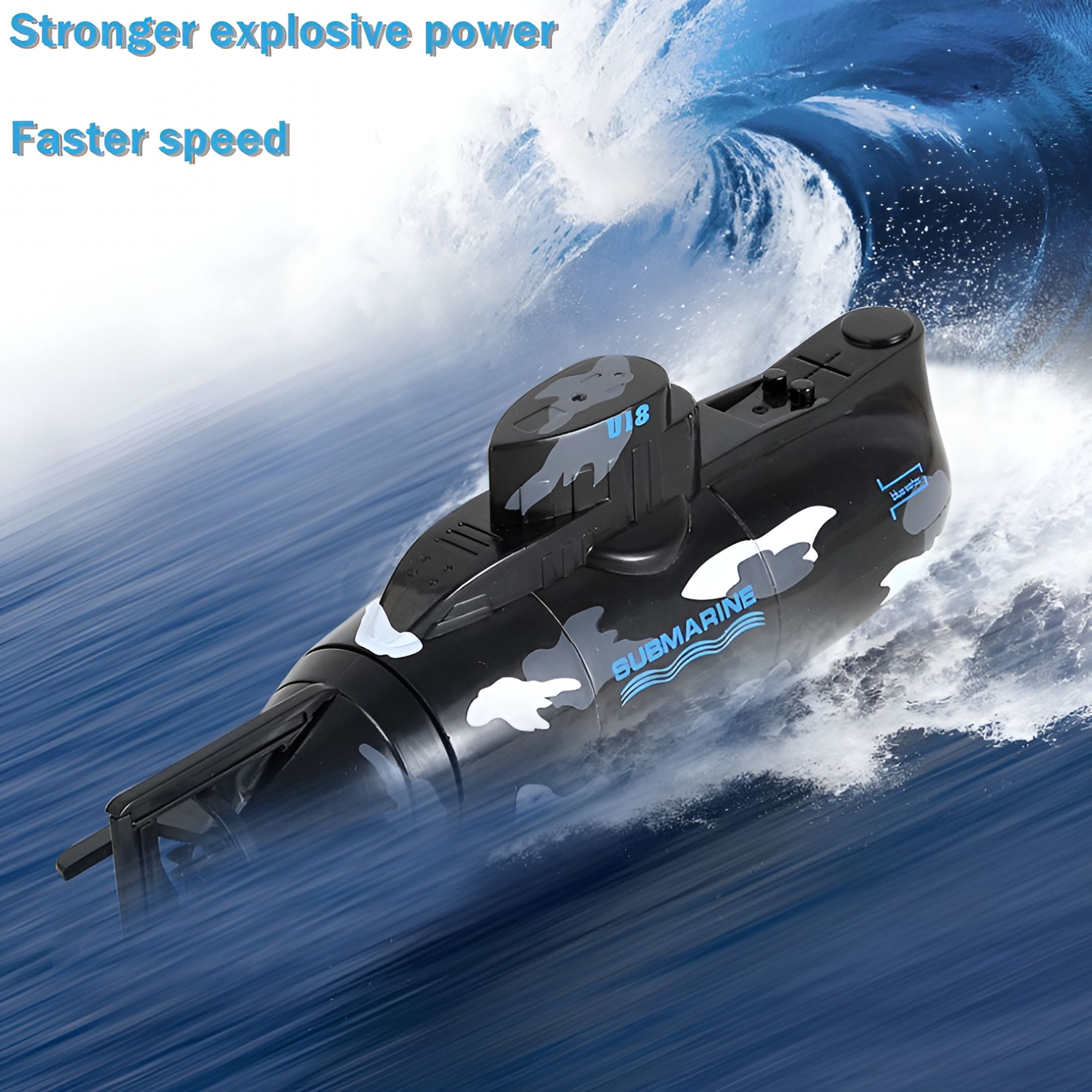 BESTSKY Mini Simulation Military Remote Control 6 Channel Submarine Toy Model (Black)