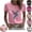 Pink, variant on Mfakffe Breast Cancer Shirts for Women Breast Cancer Awareness Crew Neck Short Sleeve T-Shirt Hummingbird Pink Ribbon Graphic Loose Tee