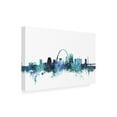 thumbnail image 3 of Michael Tompsett 'St Louis Missouri Blue Teal Skyline' Canvas Art, 3 of 5