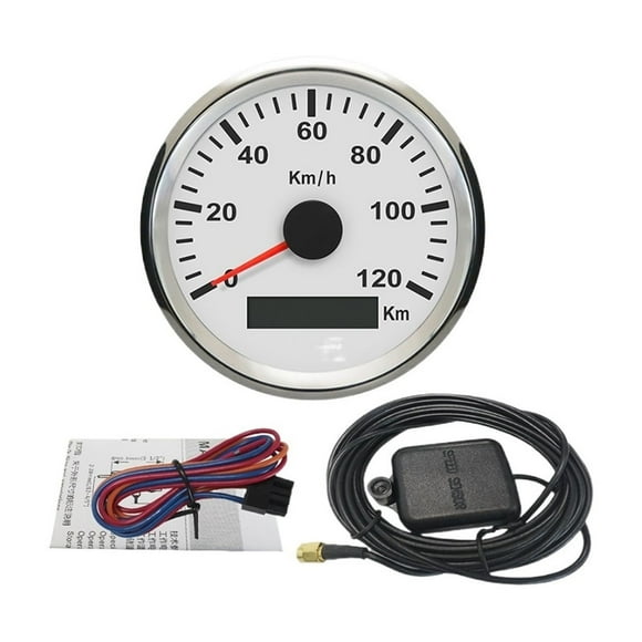 Universal 85mm GPS Speedometer Gauge 120km/h 200km/h For Car Truck Boat Motor Auto With Red Backlight 12V 24V With GPS Antenna