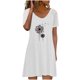 thumbnail image 1 of Moda mujer vestidos con cuello en v verano impresión casual manga corta vacaciones playa mini vestido Fridja  qw6710, 1 of 8