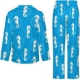 thumbnail image 6 of Top-kevin Women Long Sleeve Pajama Set Comfy Pjs Sets Seahorse Coral Bubbles 2 Piece Lounge Set, 6 of 6