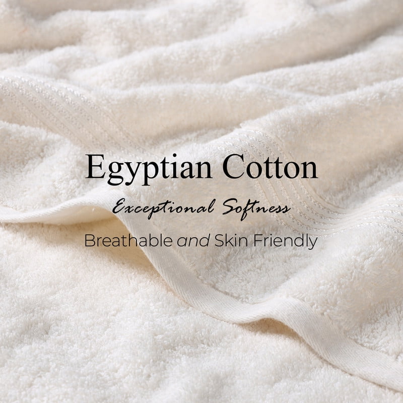Superior Egyptian Cotton Absorbent Ivory Hand Towel Set of 8