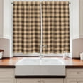 thumbnail image 2 of Ambesonne Plaid Kitchen Curtains, Lumberjack Buffalo Checks Art, 55"x24", Brown and Ecru, 2 of 3