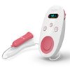 New noise reduction No Radiation Heartbeat Heart Rate Ultrasonic Detector, LCD Heart Beat Monitor Portable(Color Pink)
