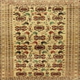thumbnail image 1 of Ahgly Company Machine Washable Indoor Square Traditional Mahogany Brown Area Rugs, 8' Square, 1 of 7
