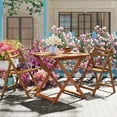 thumbnail image 4 of Costway 1 PCS 29.5" x 29.5" Patio Dining Table with Teak Painting 2" Umbrella Hole for Balcony, 4 of 9