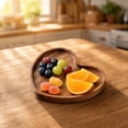 thumbnail image 6 of Miwamany Heart Shaped Wooden Tray Platter, Small Solid Wood Serving Plate for Snacks Fruit, Decorative Catchall Organizer for Living Room Coffee Table Tea Room, 6 of 7