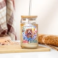 thumbnail image 3 of Watercolor Hello Winter Cocker Spaniel Chill Christmas Welcome 16oz Glass Cup Mug Cockers Dog Lover Gifts Glass Can with Bamboo Lid and Straw - 00016, 3 of 5
