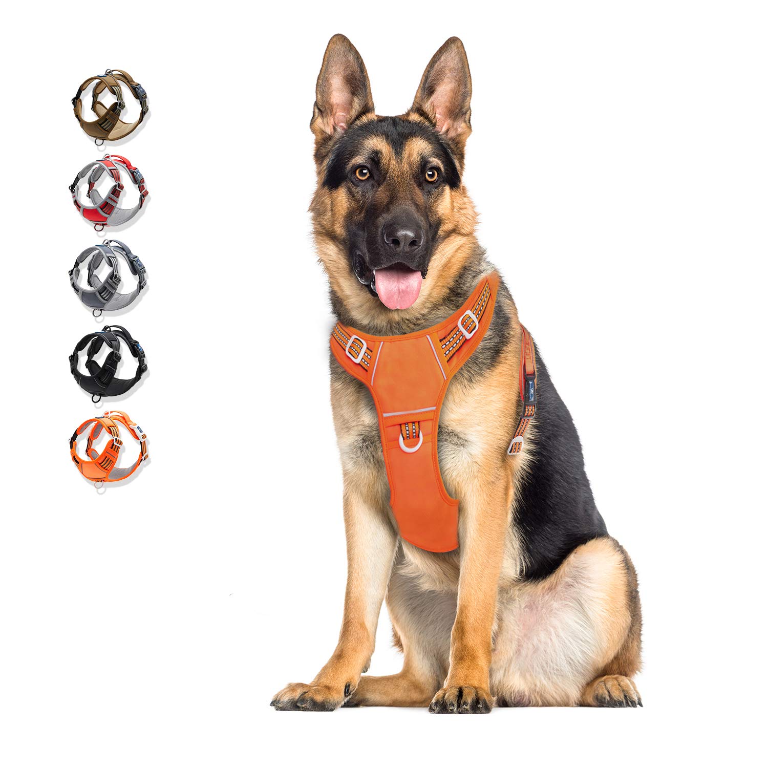 WALKTOFINE Dog Harness, No Pull Reflective Adjustable Dog Harnesses