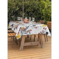 thumbnail image 4 of 54x80 Inch Outdoor Tablecloth with Umbrella Hole Zipper Rectangle Botanical Flowers Rectangular Tablecloths Outside Waterproof Farmhouse Pastoral Floral Plants Patio Table Cover for Picnic Party, 4 of 8