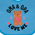 thumbnail image 4 of Inktastic Oma and Opa Love Me Grandchild Bear Girls Baby Bib, 4 of 4