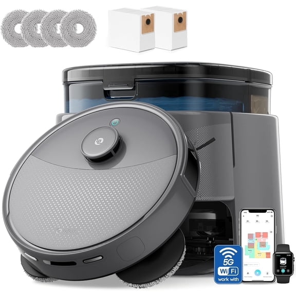 Lefant M3 Max Robot Vacuum and Mop, 113°F Hot Water Auto Mop Washing & Cool Air Drying, Self-Emptying & Refilling