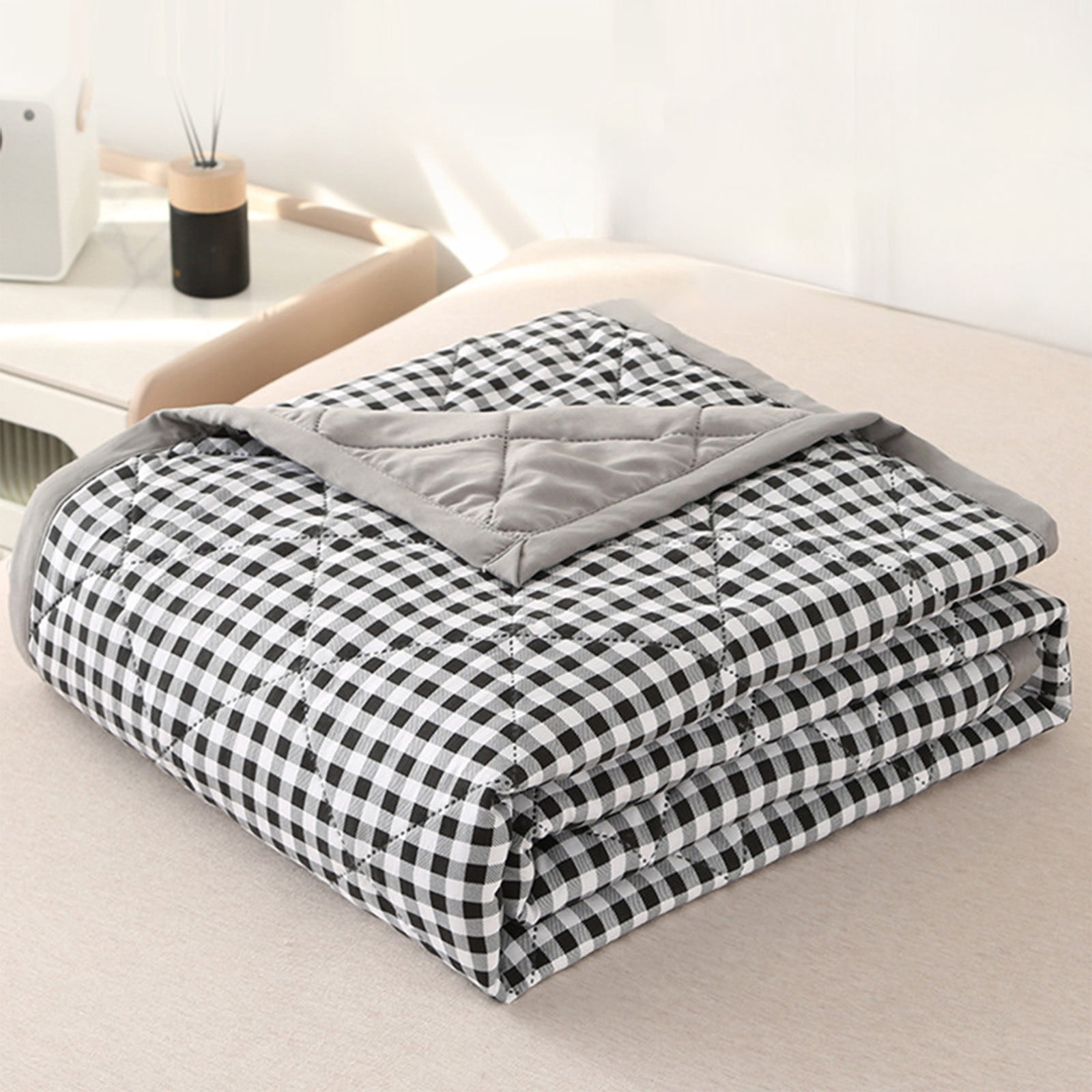 InsCrazy Cooling Comforter Air Conditioning Quilt Washed Cotton Soft Refrigerated Feel For Naked Sleeping Summer Comforter