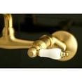 thumbnail image 4 of Kingston Brass KS513SB 2-Handle Wall Mount Kitchen Faucet, Brushed Brass, 4 of 5