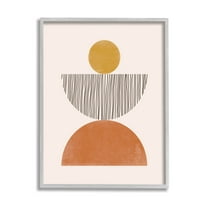 Stupell Industries Modern Balancing Shapes Stripes Pattern Graphic Art Gray Framed Art Print Wall Art, Design by JJ Design House LLC