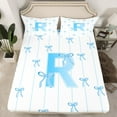 thumbnail image 2 of Castle Fairy Personalized Initial Letter R 4 Pieces Queen Sheet Sets for Children Women Men,Bow Tie Stripes Ultra Soft Flat Sheet,Monogrammed Alphabet Queen Fitted Sheet,Breathable Home Decor, 2 of 7