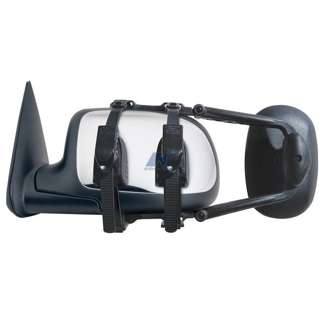 K-Source Exterior Towing Mirror 3891 Clip-On For Mirrors 4-1/2 Inch to 14 Inch; Single 7-3/4 Inch x 5-1/8 Inch; Extends 14-1/2 Inch; Manual; Without Turn Signal; Without heated Mirrors; Non Folding