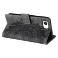 thumbnail image 4 of Flip Case for iPhone 16e , Totem Embossed Flowers Premium PU Leather Wallet Folio Cover with Card Holder Kickstand Compatible with iPhone 16e - Gray, 4 of 13