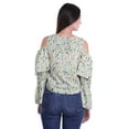 thumbnail image 4 of Moomaya Cold Shoulder Tops Shirts For Women Button Down Long Ruffle Sleeve Top, 4 of 5
