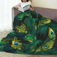 thumbnail image 6 of Sikiie Peacock Feathers2 Ultra-Soft Micro flannel Blanket Luxury All Seasons Warm Blanket for Bedding Sofa and Travel (4 sizes)-80"x60", 6 of 7